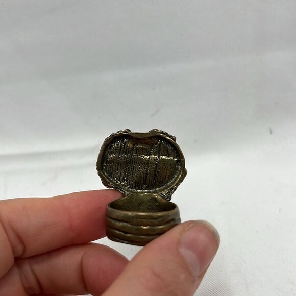 Chunky Blue & Bronze Toned Costume Ring - Picture 6 of 9